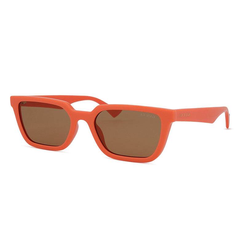 Gucci Sunglasses Square Full Rim, Orange Frame and Brown Lens GG1539S004