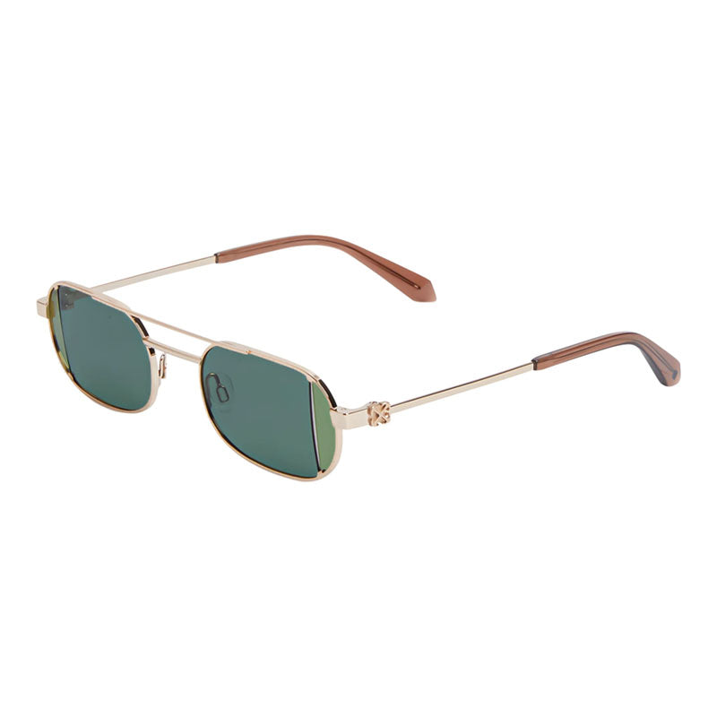 Off-White Sunglasses Square Full Rim, Gold Frame and Green Lens OERI14HLYNN7650