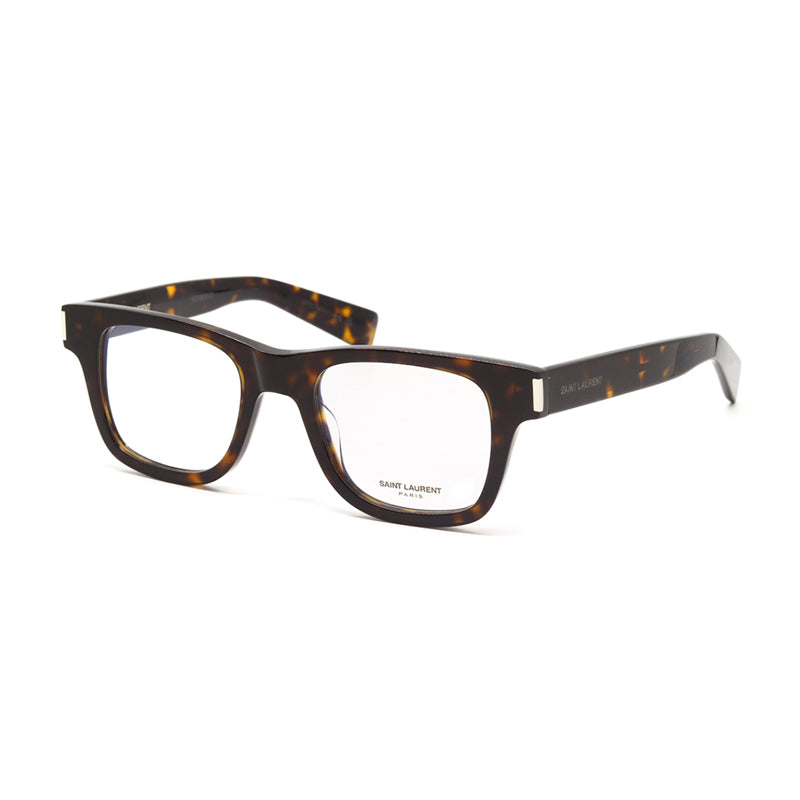 Saint Laurent Eyeglasses Rectangle Full Rim, Havana Frame and Clear Demo Lenses Lens SL564OPT009