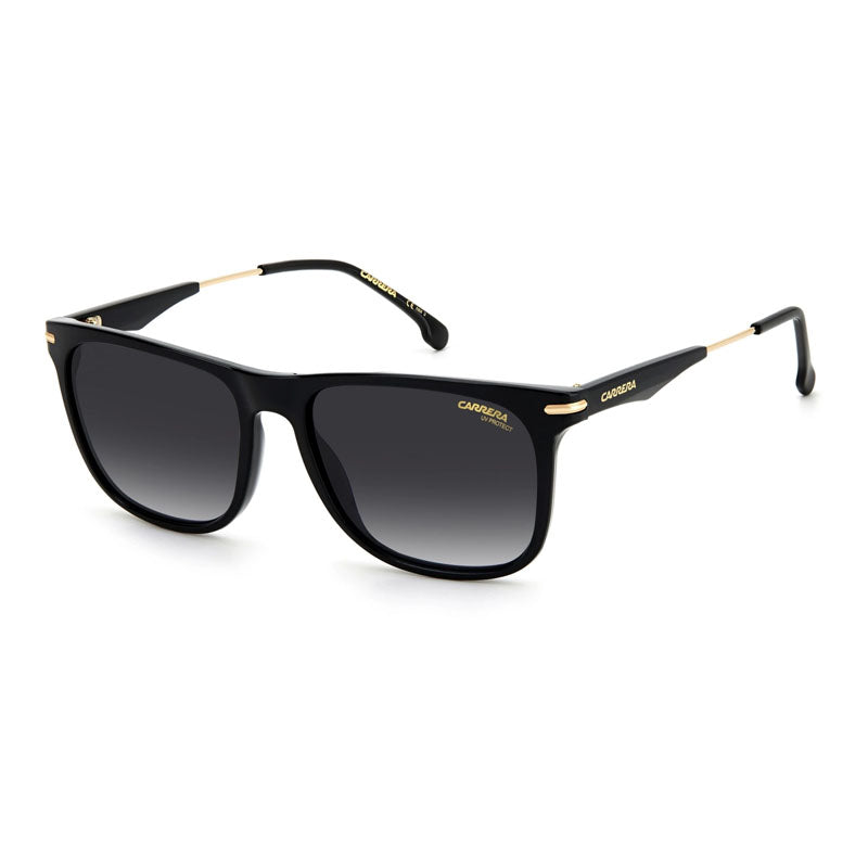 Carrera Sunglasses Square Full Rim, Black/Gold Frame and Grey Gradient Lens CARRERA276/S02M29O