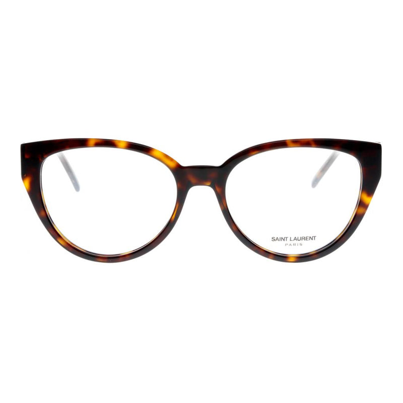 Saint Laurent Eyeglasses Cat Eye Full Rim, Havana Frame and Clear Demo Lenses Lens SLM48_A004