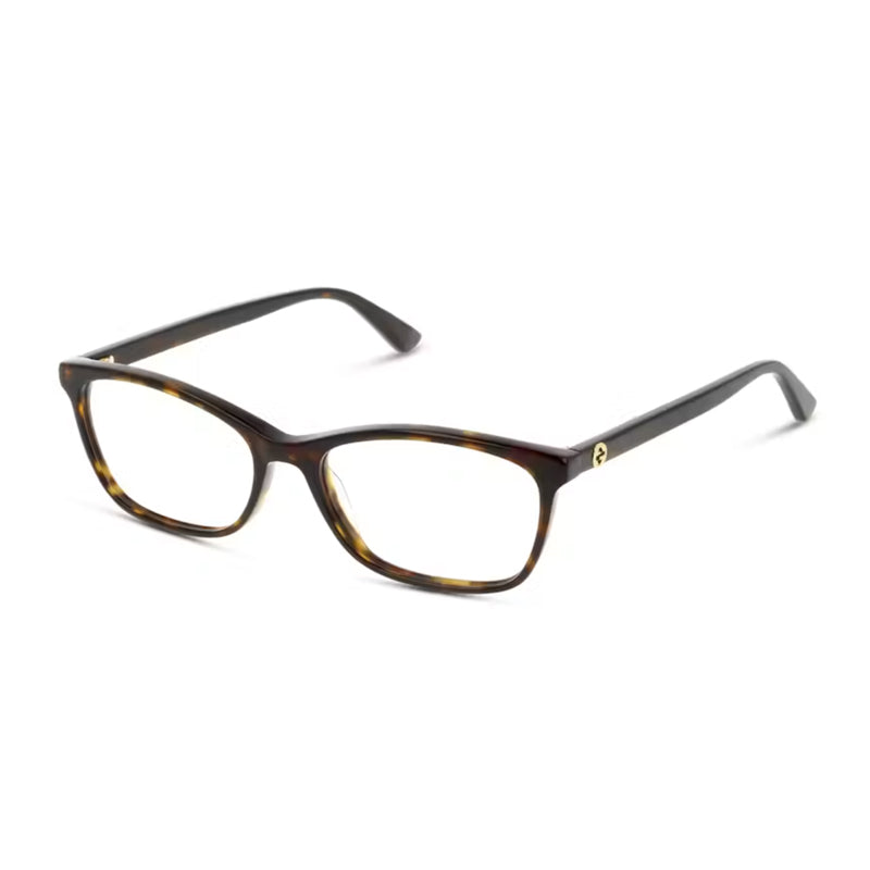 Gucci Eyeglasses Cat Eye Full Rim, Havana Frame and Clear Demo Lenses Lens GG0613O002