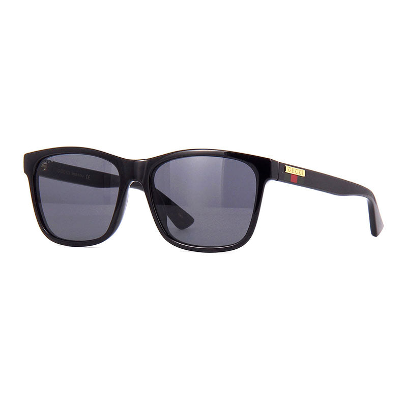 Gucci Sunglasses Rectangle Full Rim, Black Frame and Grey Lens GG0746S001