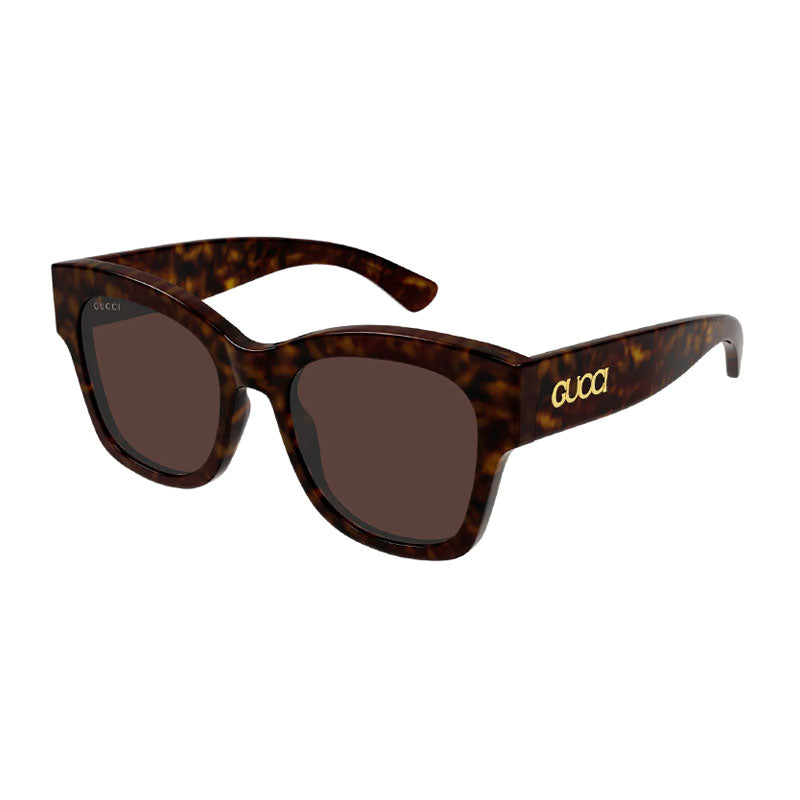 Gucci Sunglasses Square Full Rim, Dark Havana Frame and Brown Lens GG1789S002
