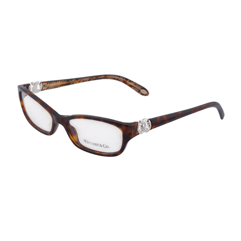 Tiffany & Co. Eyeglasses Rectangle Full Rim, Havana Frame and Clear Demo Lens Lens TF20428002