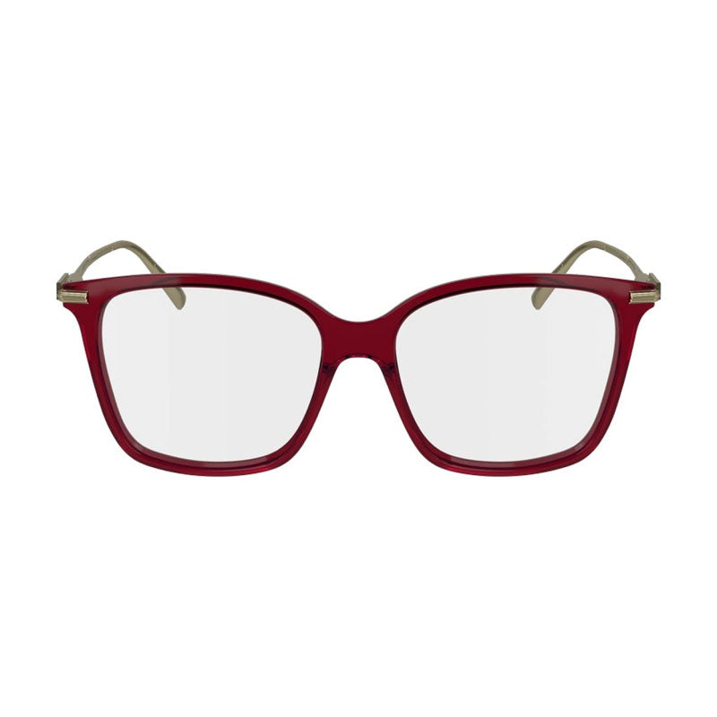 Ferragamo Salvatore Ferragamo Eyeglasses Square Full Rim, Transparent Burgundy Frame and Clear Demo Lenses Lens SF2992612