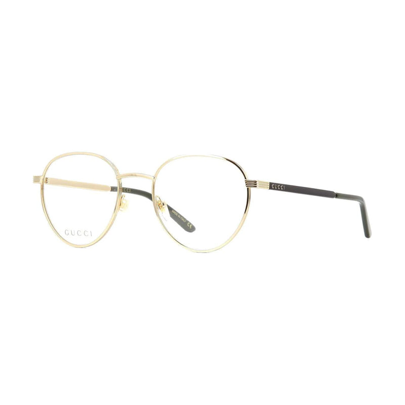 Gucci Eyeglasses Round Full Rim, Gold Frame and Clear Demo Lenses Lens GG0942O003