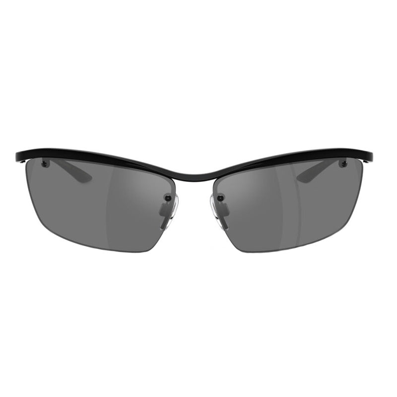 Dolce & Gabbana Sunglasses Rectangle Semi Rim, Black Frame and Grey Mirror Black Lens DG230701/6G