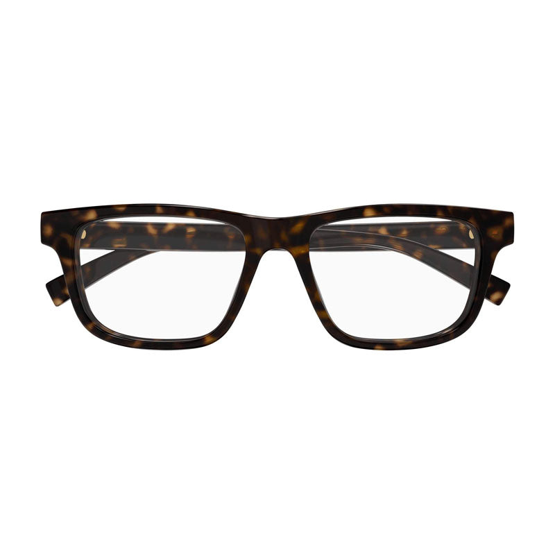 Gucci Eyeglasses Square Full Rim, Havana Frame and Clear Demo Lens Lens GG1987O002