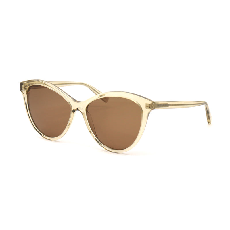 Saint Laurent Sunglasses Cat Eye Full Rim, Yellow Frame and Brown Lens SL456004