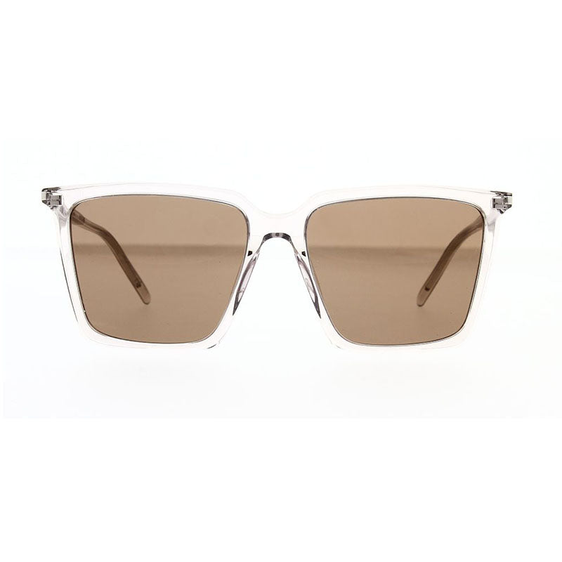 Saint Laurent Sunglasses Square Full Rim, Transparent Nude Frame and Brown Lens SL474003