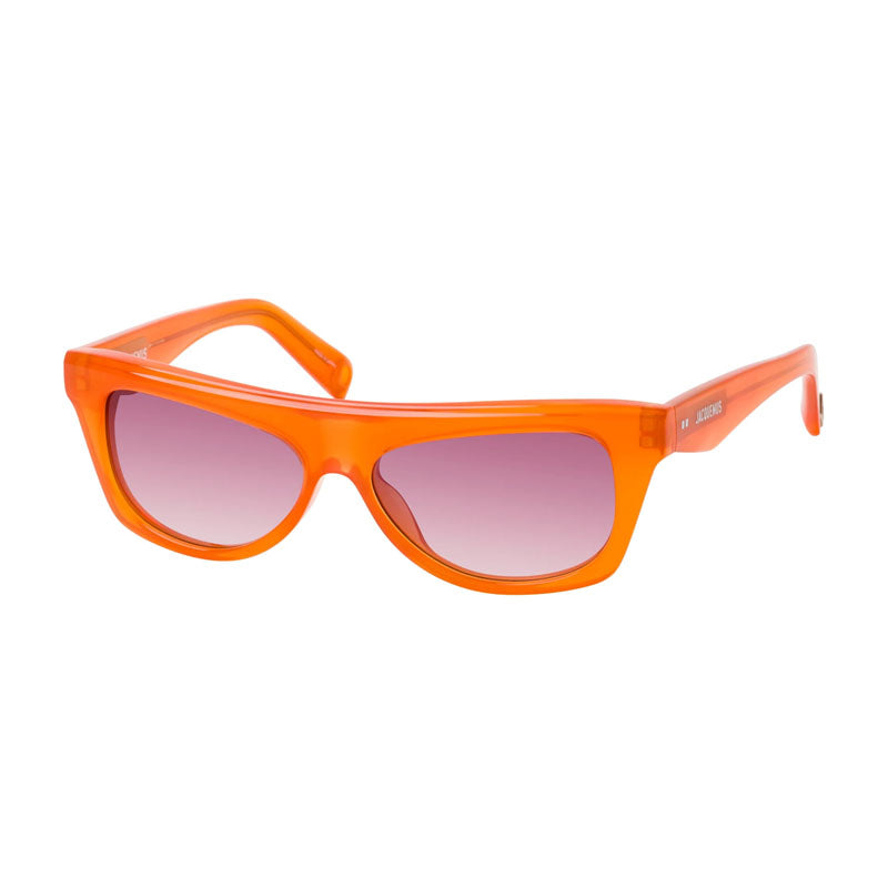 Jacquemus Sunglasses Square Full Rim, Orange Frame and Violet Gradient Lens JAC/58C3