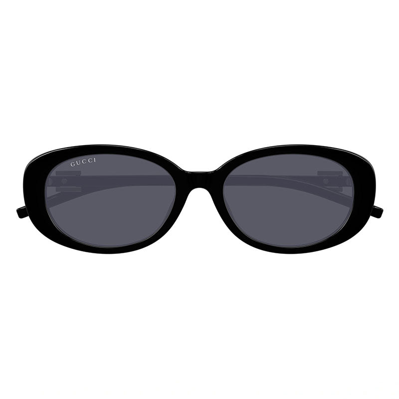 Gucci Sunglasses Oval Full Rim, Black Frame and Grey Lens GG1684SA001