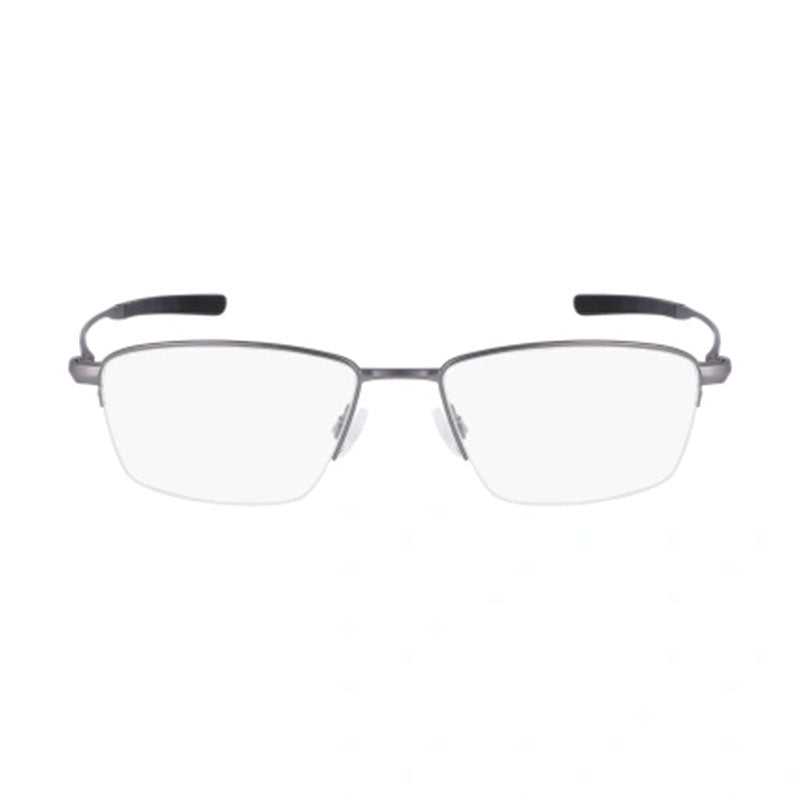 Nike Eyeglasses Rectangle Semi Rim, Gunmetal Frame and Clear Demo Lenses Lens NIKE6045070