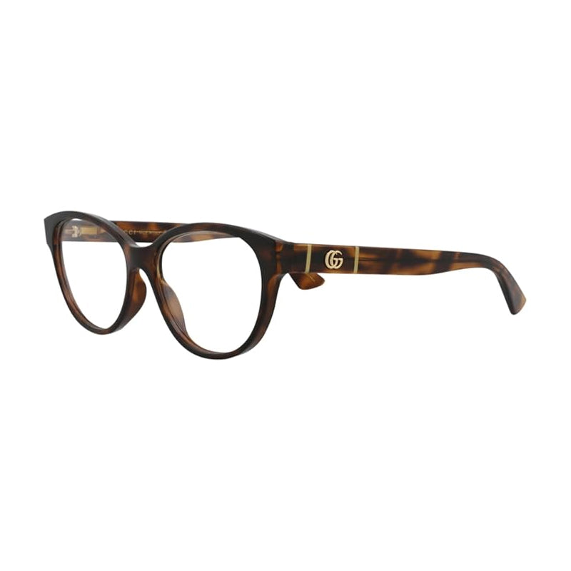 Gucci Eyeglasses Oval Full Rim, Havana Frame and Clear Demo Lenses Lens GG0633O002