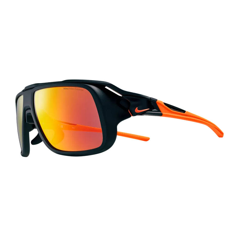 Nike Sunglasses Square Full Rim, Matte Black/Orange Frame and Orange Mirror Lens NIKEFLYFREESOAR24008