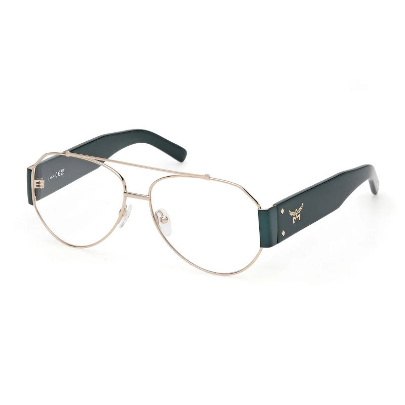 Mcm Eyeglasses Aviator Full Rim, Gold/Smoke Frame and Clear Demo Lenses Lens MW500132A