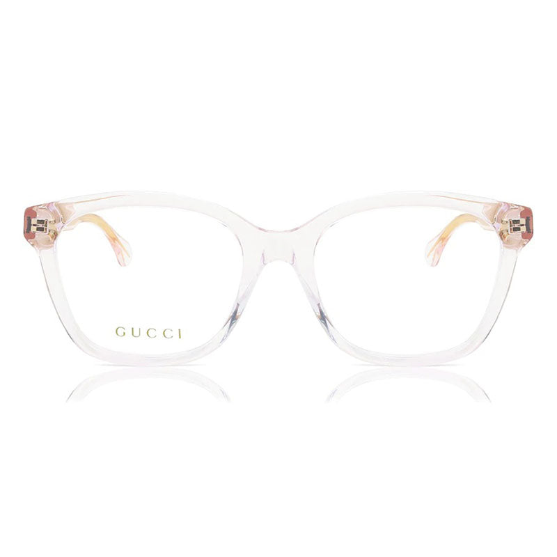 Gucci Eyeglasses Square Full Rim, Pink Frame and Clear Demo Lenses Lens GG0566ON004