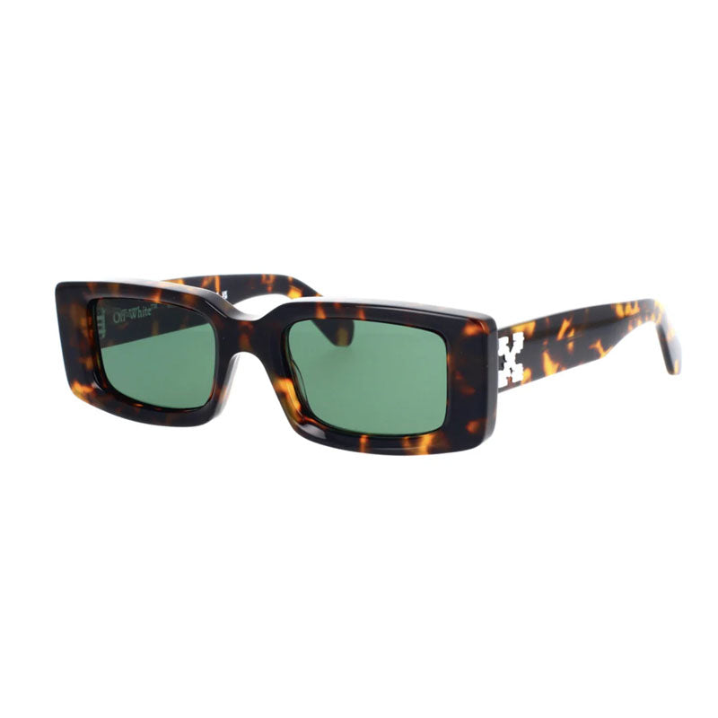 Off-White Sunglasses Rectangle Full Rim, Havana Frame and Green Lens OERI016ARTHUR6455