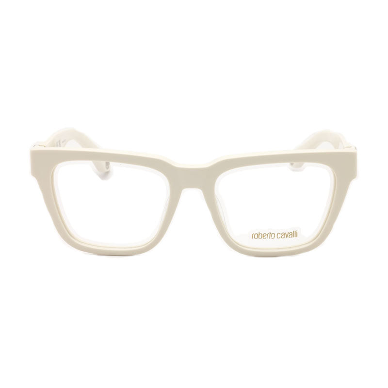 Roberto Cavalli Eyeglasses Square Full Rim, White Frame and Clear Demo Lenses Lens VRC026M0847