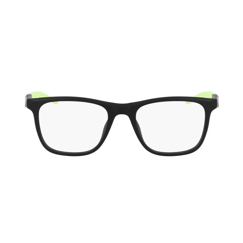 Nike Eyeglasses Square Full Rim, Matte Black Frame and Clear Demo Lens Lens NIKE7056N003