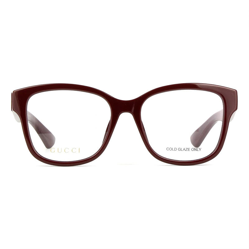 Gucci Eyeglasses Square Full Rim, Red Frame and Clear Demo Lenses Lens GG1340O005