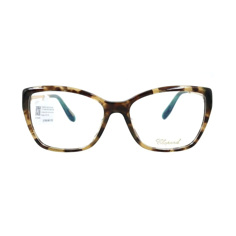 Chopard Eyeglasses Rectangle Full Rim, Shiny Tortoise Frame and Clear Demo Lenses Lens VCH322S09AJ