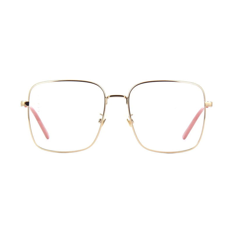 Gucci Eyeglasses Aviator Full Rim, Gold Frame and Clear Demo Lenses Lens GG0445O001
