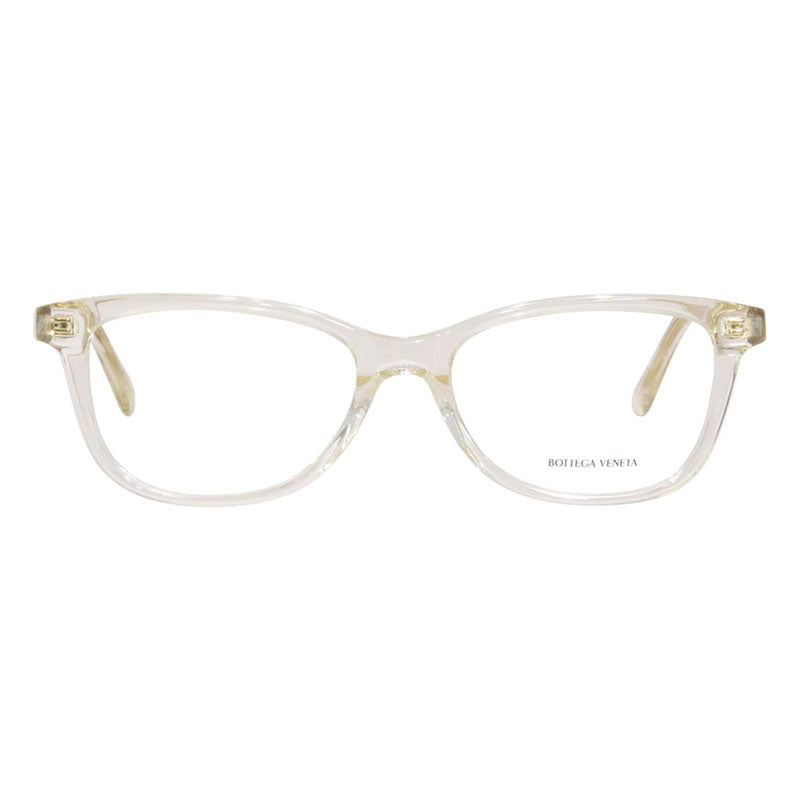 Bottega Veneta Eyeglasses Square Full Rim, Transparent Beige Frame and Clear Demo Lenses Lens BV1028O004