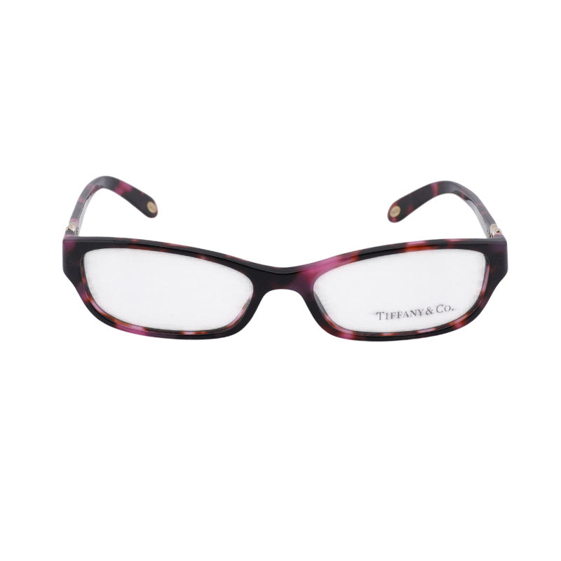 Tiffany & Co. Eyeglasses Rectangle Full Rim, Milky Pink Havana Frame and Clear Demo Lenses Lens TF20428126