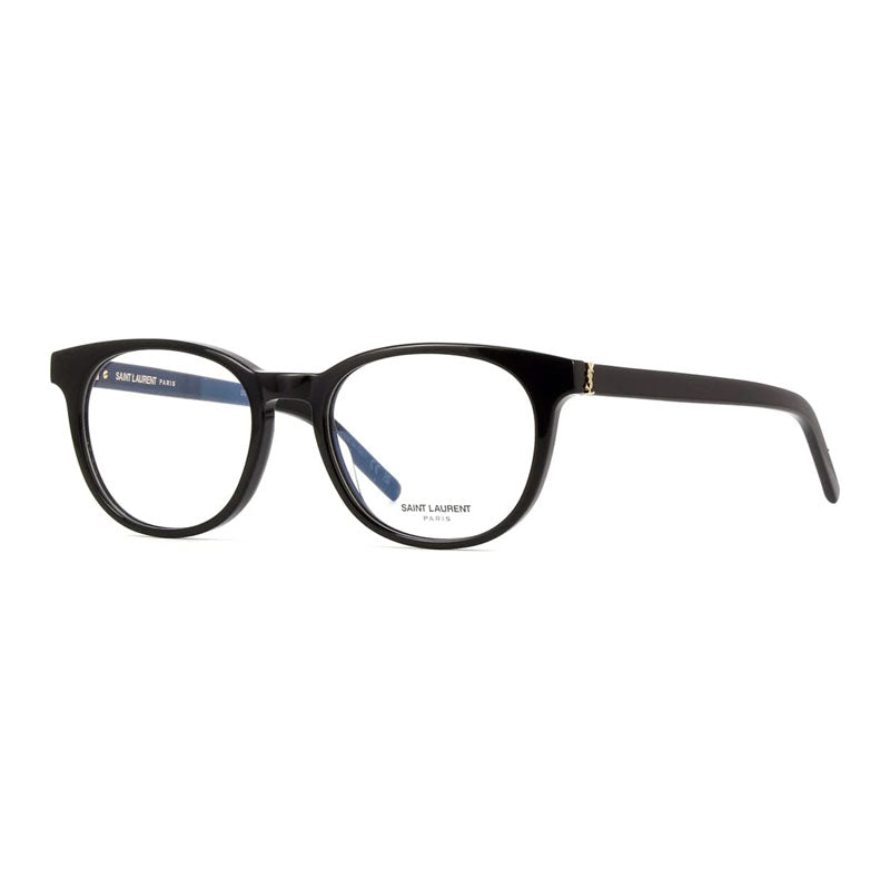 Saint Laurent Eyeglasses Round Full Rim, Black Frame and Clear Demo Lenses Lens SLM111001