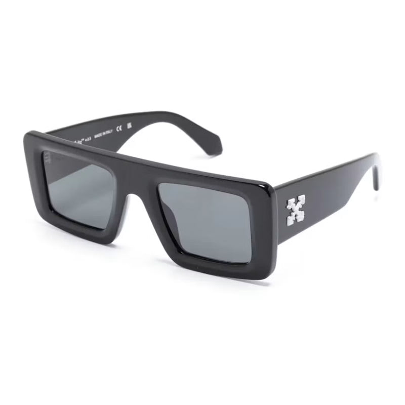 Off-White Sunglasses Square Full Rim, Black Frame and Grey Lens OERI069SEATTLE1007