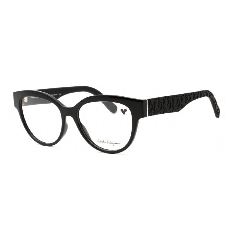 Ferragamo Salvatore Ferragamo Eyeglasses Cat Eye Full Rim, Black Frame and Clear Demo Lenses Lens SF2957E001
