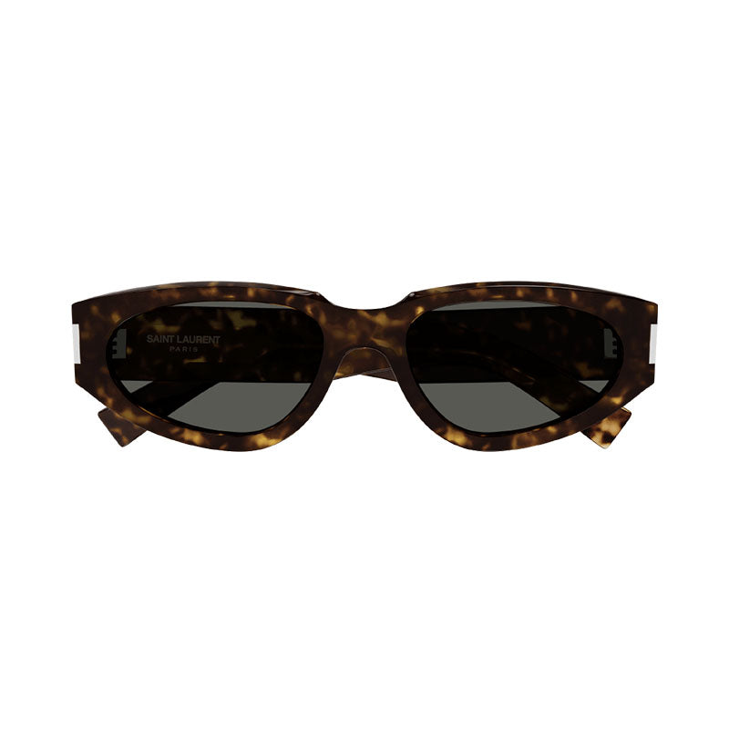 Saint Laurent Sunglasses Round Full Rim, Dark Havana Frame and Grey Lens SL618002