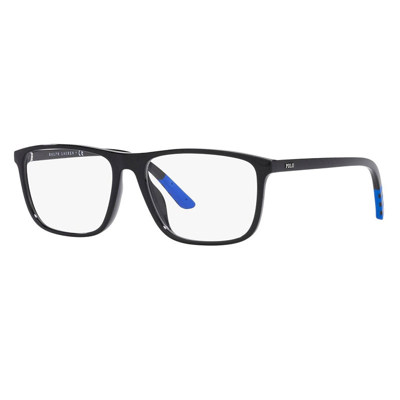 Polo Ralph Lauren Eyeglasses Square Full Rim, Black Frame and Clear Demo Lenses Lens PH2245U5001