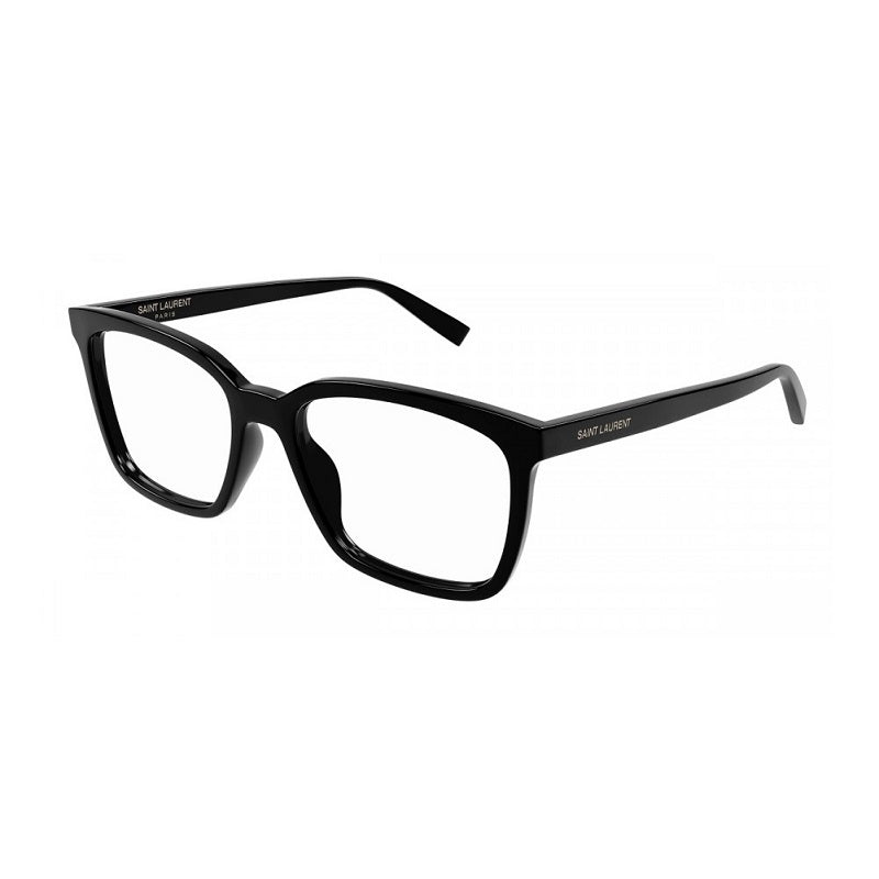 Saint Laurent Eyeglasses Square Full Rim, Black Frame and Clear Demo Lenses Lens SL672001