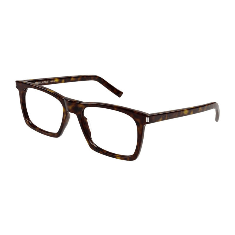 Saint Laurent Eyeglasses Square Full Rim, Havana Frame and Clear Demo Lens Lens SL559OPT003