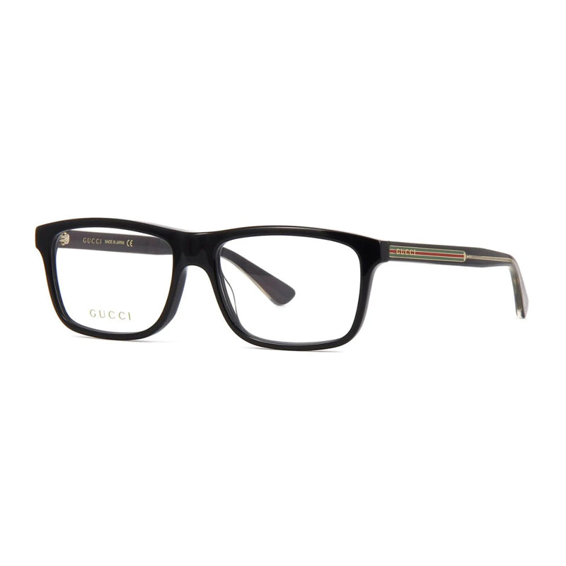 Gucci Eyeglasses Rectangle Full Rim, Black Frame and Clear Demo Lenses Lens GG0384O001