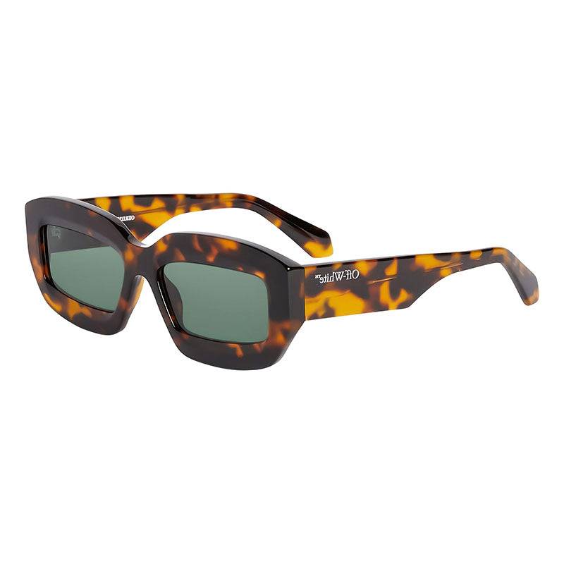 Off-White Sunglasses Square Full Rim, Havana Frame and Green Lens OERI138CHARLOTTE6055