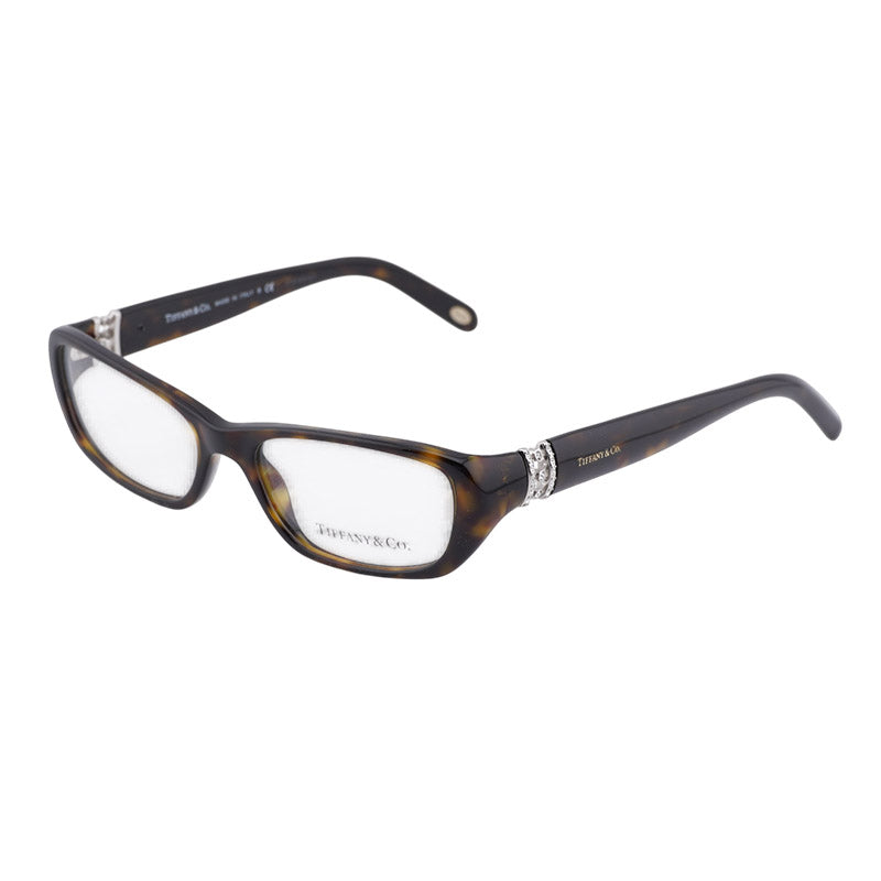 Tiffany & Co. Eyeglasses Rectangle Full Rim, Dark Havana Frame and Clear Demo Lens Lens TF2069-B8015