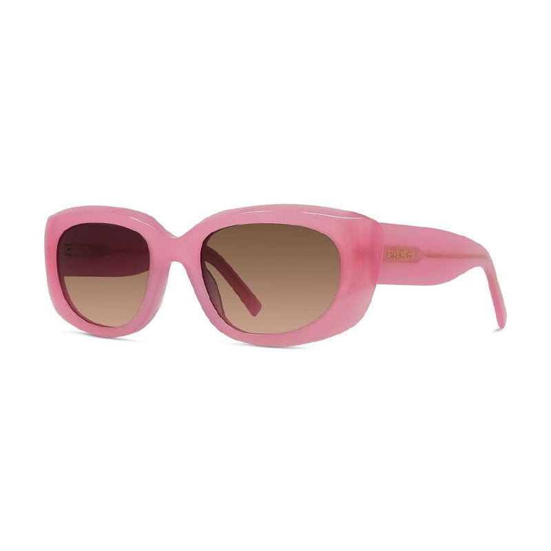 Givenchy Sunglasses Oval Full Rim, Shiny Pink Frame and Brown Gradient Lens GV40104U72F