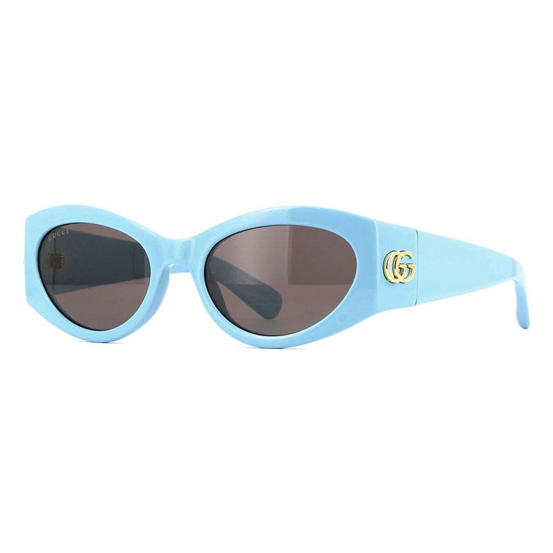 Gucci Sunglasses Cat Eye Full Rim, Light Blue Frame and Grey Lens GG1401S004