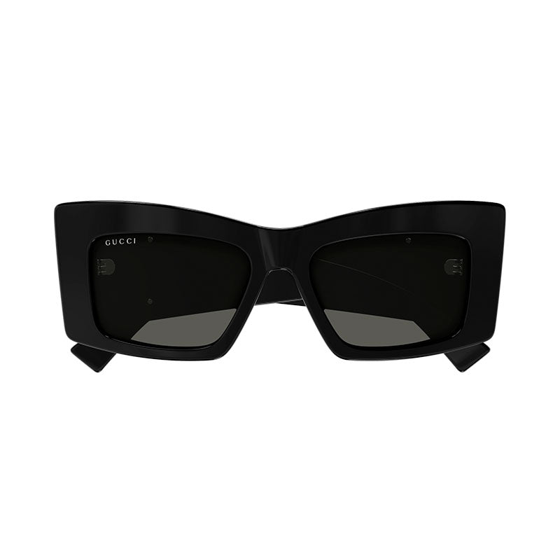 Gucci Sunglasses Square Full Rim, Shiny Black Frame and Grey Lens GG1842S001