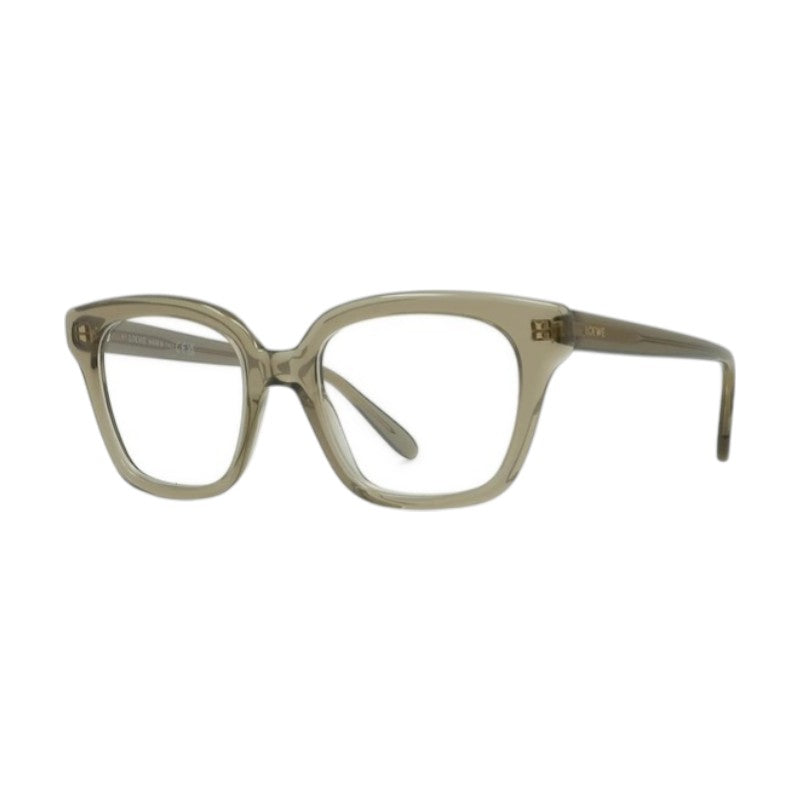 Loewe Eyeglasses Square Full Rim, Shiny Green Frame and Clear Demo Lens Lens LW50083I096