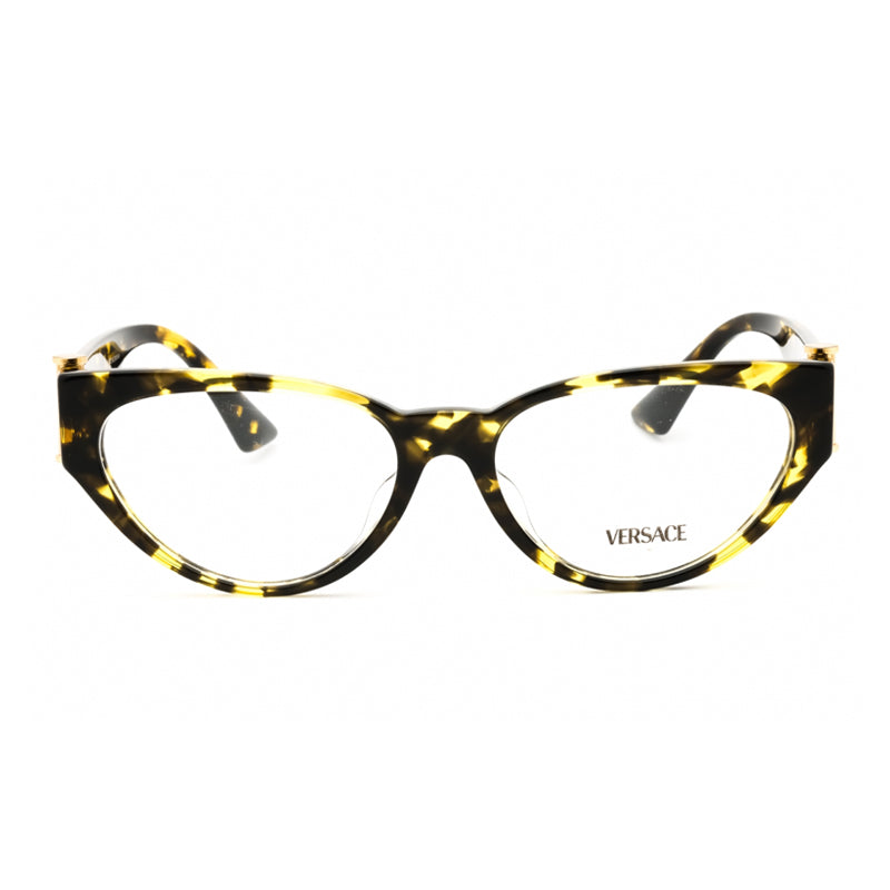 Versace Eyeglasses Cat Eye Full Rim, Havana Frame and Clear Demo Lenses Lens VE3366F5428