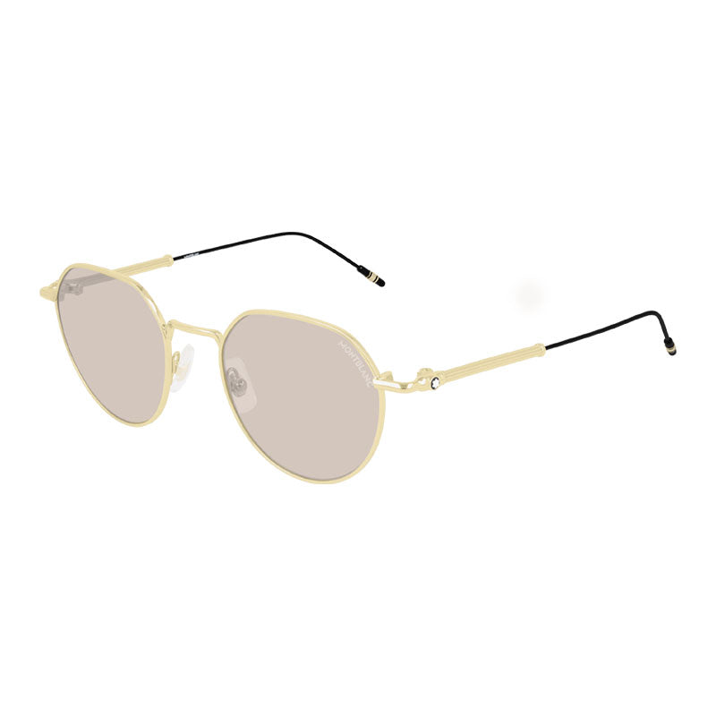 Montblanc Sunglasses Square Full Rim, Gold Frame and Brown Lens MB0060S002