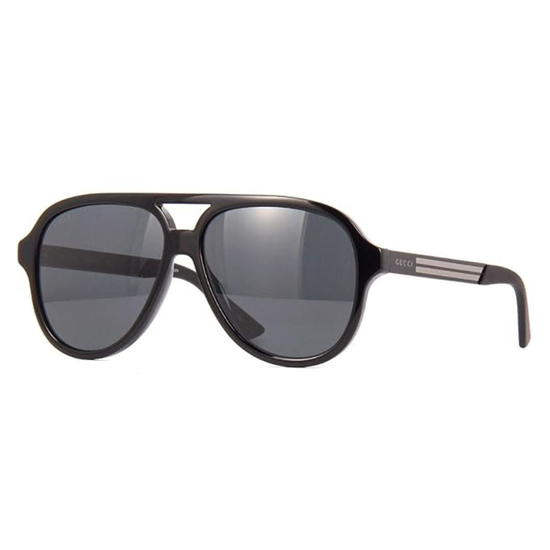 Gucci Sunglasses Aviator Full Rim, Black Frame and Grey Lens GG0688S001