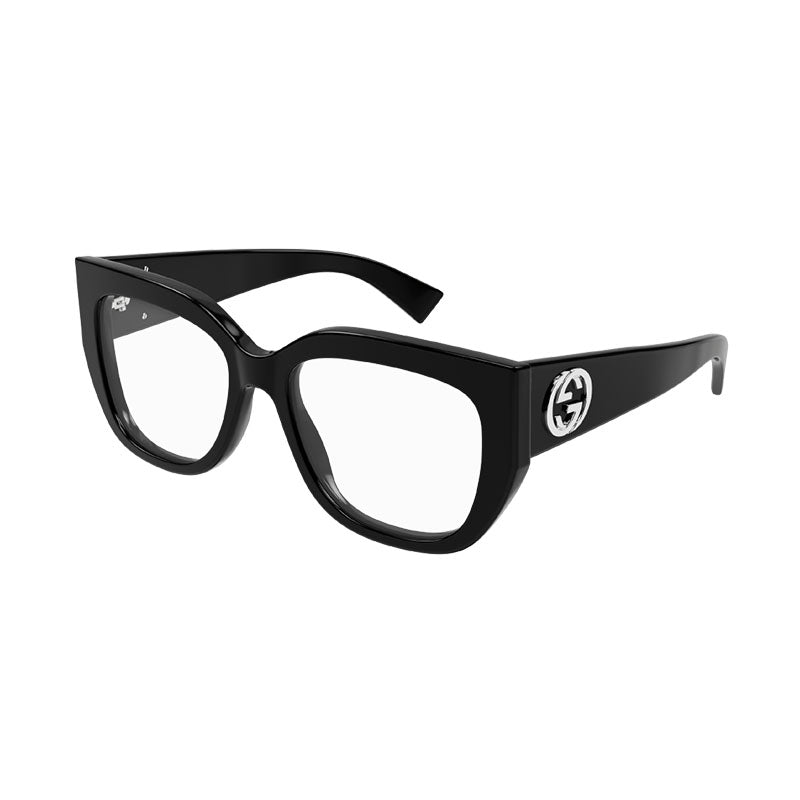 Gucci Eyeglasses Square Full Rim, Shiny Black Frame and Clear Demo Lenses Lens GG1846O001