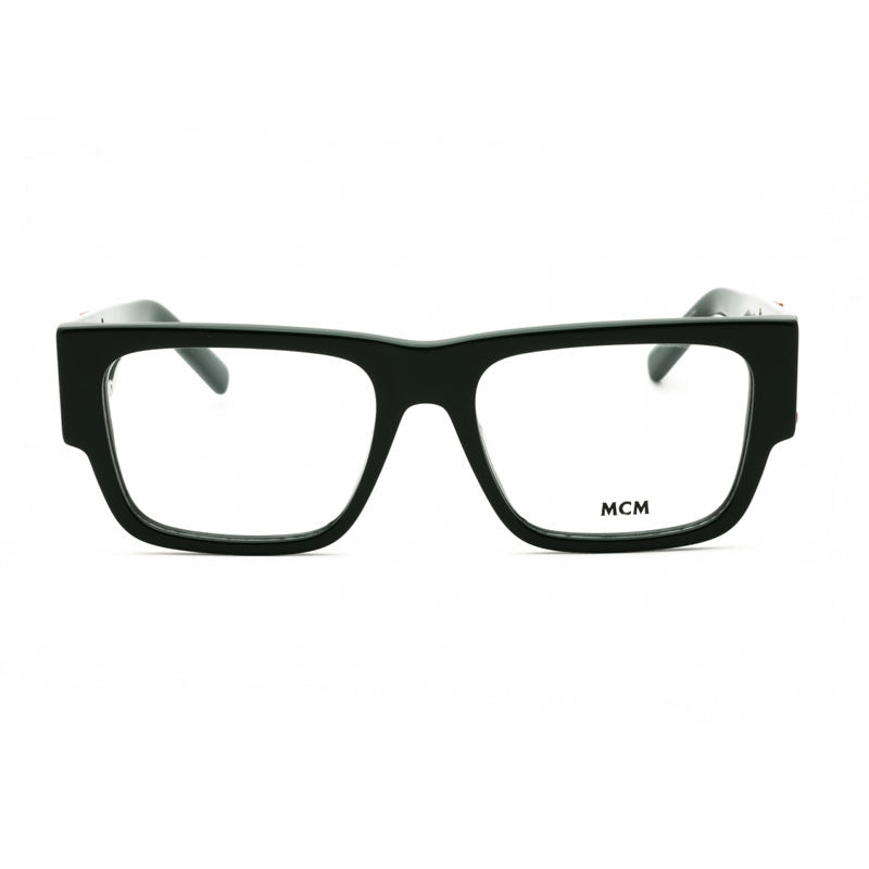 Mcm Eyeglasses Square Full Rim, Shiny Dark Green Frame and Clear Demo Lenses Lens MW5013096