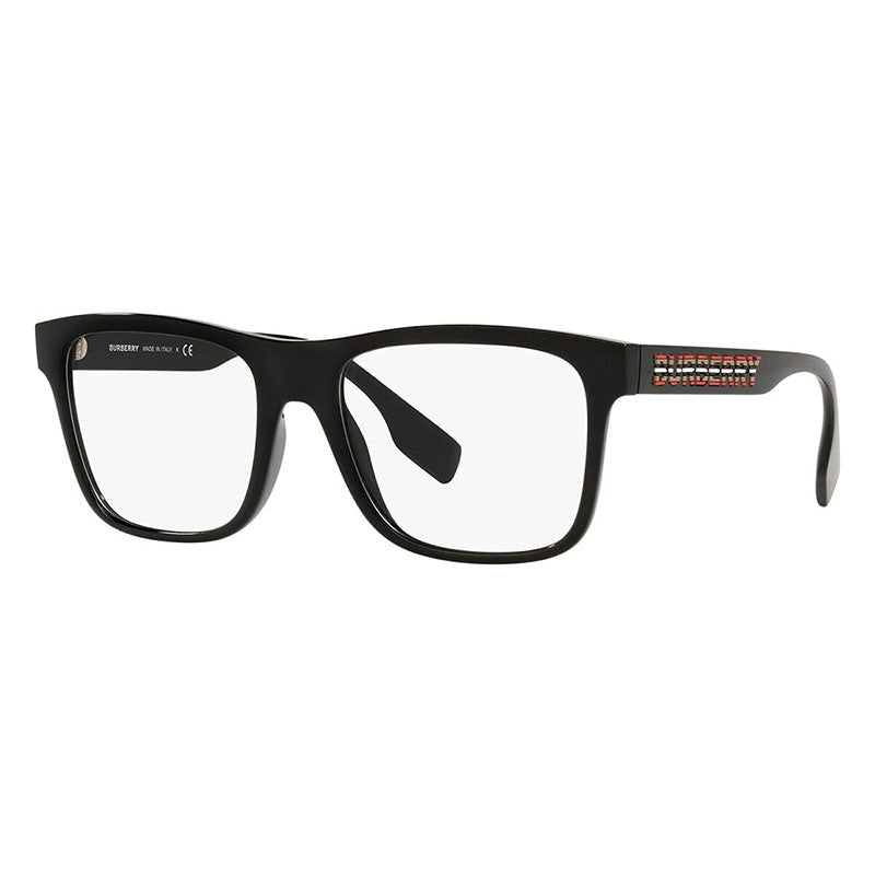 Burberry Eyeglasses Square Full Rim, Black Frame and Clear Demo Lenses Lens BE23533001